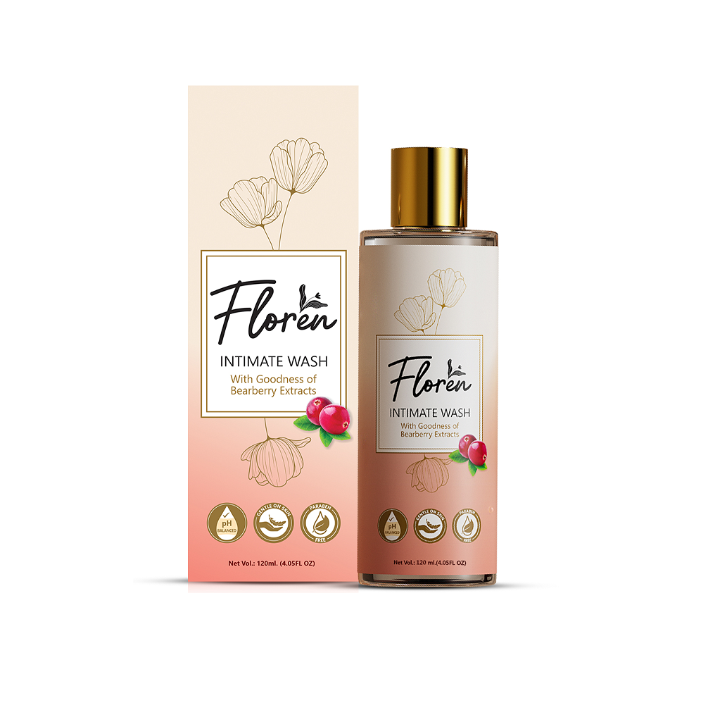 Picture of Floren Intimate Wash - 120ml - Intimate Hygiene Wash For Women | Prevents Itching, Irritation & Dryness, Paraben Free & SLS free pH balanced | Suitable for All Skin Types