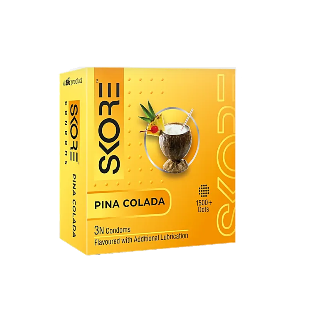 Picture of Skore Pinacolada 1500+ Dotted and Flavored Condom - 3Pcs Pack(India)
