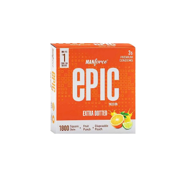 Picture of Manforce Epic Passion Extra Dotted 1800 Square Dots Premium Condom - 3Pcs Pack(India)