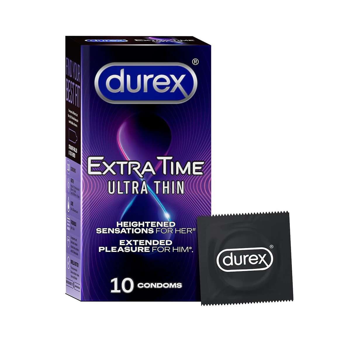 Picture of Durex Extra Time Ultra Thin Condom  - 10Pcs Pack