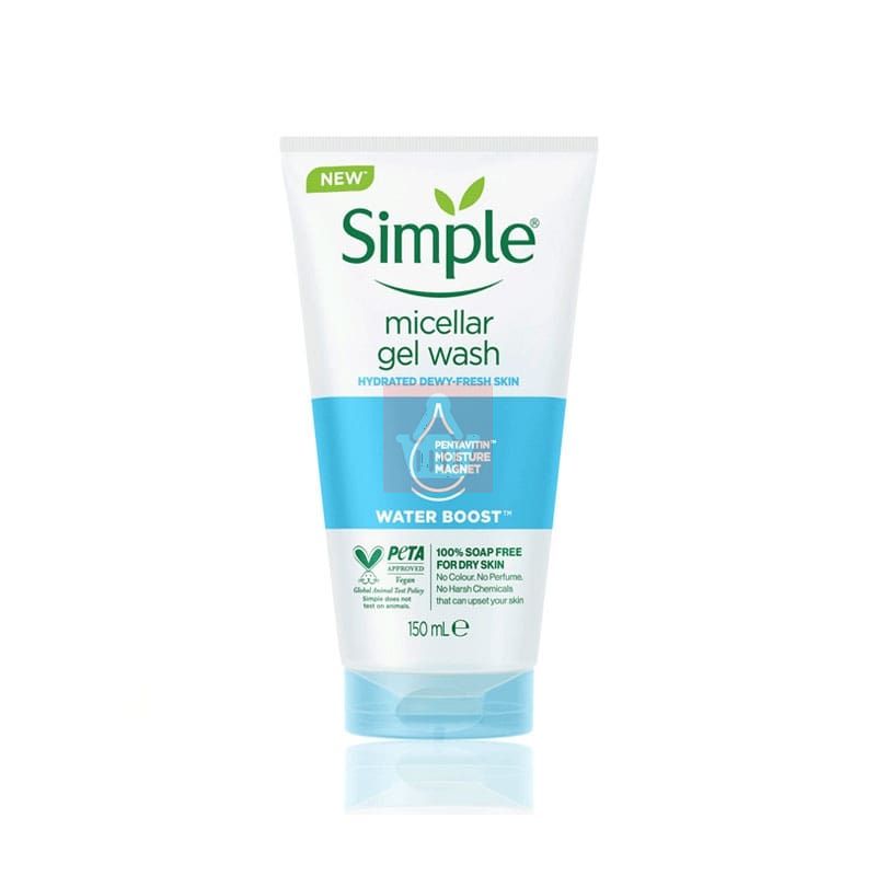 Picture of Simple Water Boost Micellar Facial Gel Wash for Hydrated Dewy - Fresh Skin - 150ml (UK)
