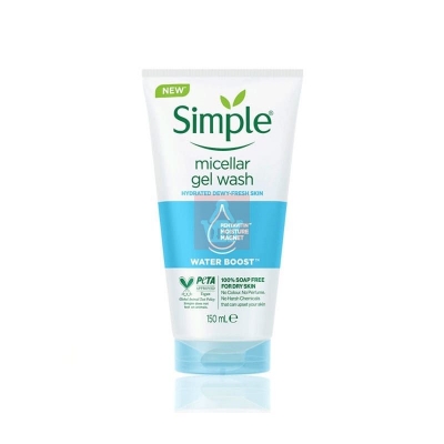 Picture of Simple Water Boost Micellar Facial Gel Wash for Hydrated Dewy - Fresh Skin - 150ml (UK)