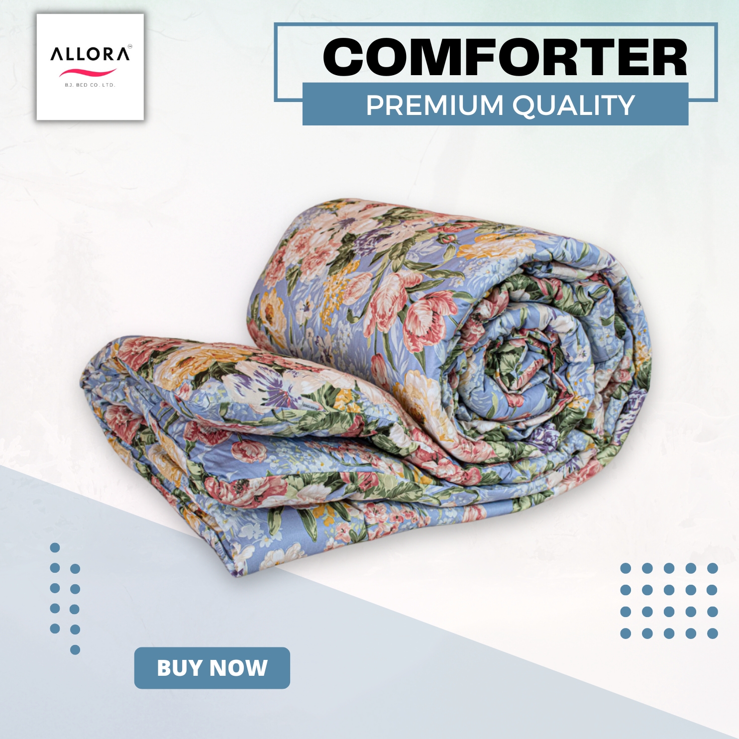 Monsoon Blooms Comforter – Heather Blue