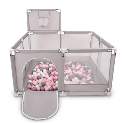 Buy new-cozykids-basket-design-baby-large-safety-fence-ball-pit-rectangle-foldable-plastic-indoor-playpen-for-kids-with-50-pcs-ball at Best Price In Bangladesh