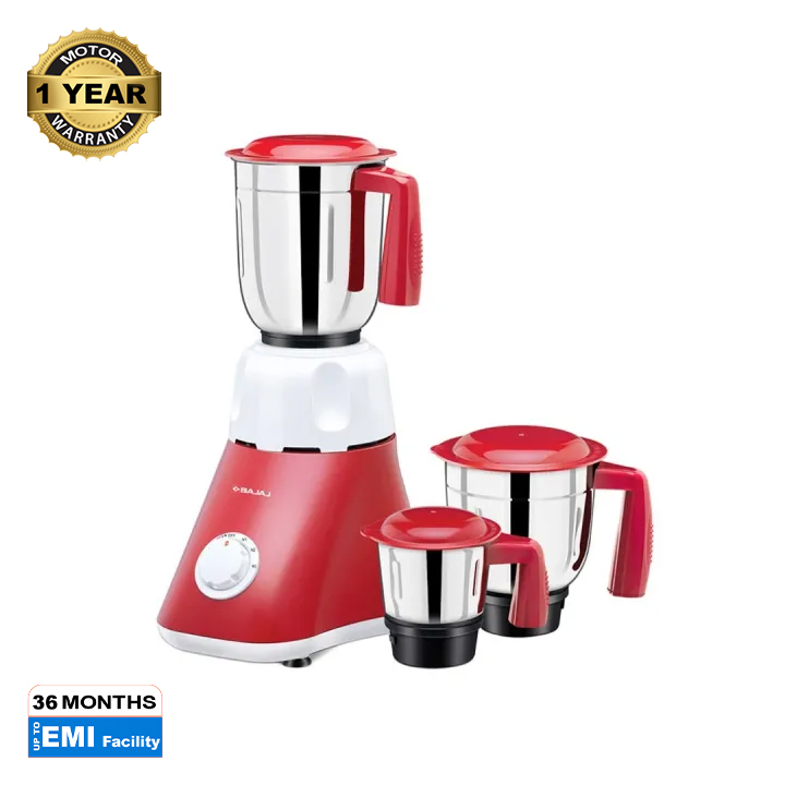 Picture of Bajaj Ruby 800-Watt Mixer Grinder with 3 Jars (White/Red)