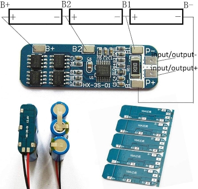 Picture of 3S BMS Module 12V 10A 18650 BMS Charger Module Li-ion Lithium Battery Protection Board