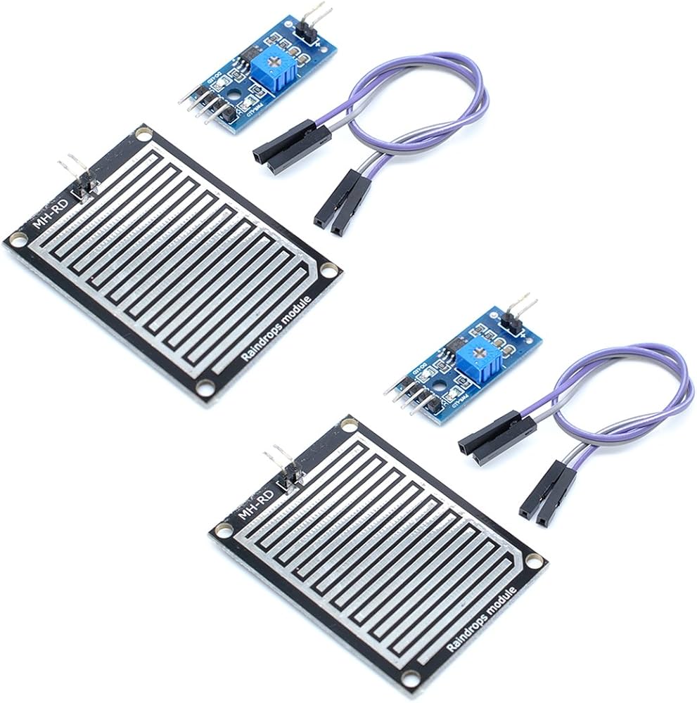 Picture of Rain Sensor DC 3V 5V Weather Raindrops Rainwater Module Rain Sensors With Digital & Analog Output Rain Humidity Detection Sensor Electrical Circuitry & Parts Module