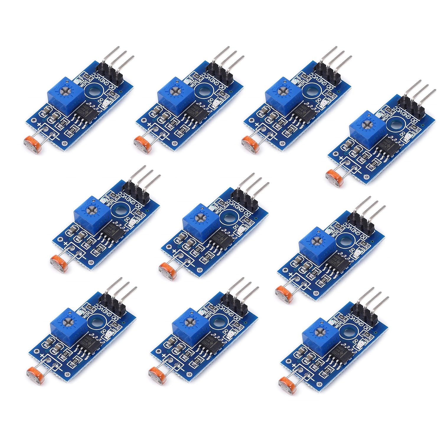 Picture of LDR Photosensitive Sensor Module Light Dependent Resistor Sensor Module Digital Light Detection LM393 3 pins for Arduino