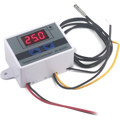 Picture of XH-W3001 Digital LED Temperature Controller Module Digital Thermostat Switch with Waterproof Probe Programmable Heating Cooling Electronic Thermostat Range from -50℃ to 110℃ (12V 10A 120W)