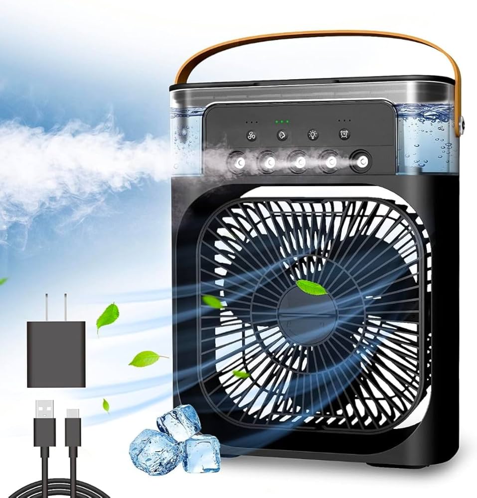 Picture of Portable Air Conditioner Cooling Fan Mini Portable Fan Air Cooling fan Air Cooler Fan For Room Humidifier Purifier Mist Color