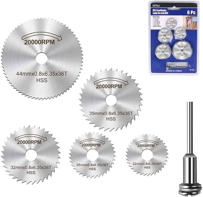 Picture of 6 Pcs HSS Mini Circular Saw Blades Cutting Disc