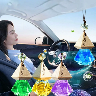 Picture of Car Freshener Hanging with - Long-Lasting Essential Oils Bottle with Wooden Lid  1 Pcs