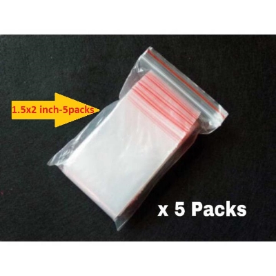 Picture of 5 packet Of 500Pcs - Zipper Bag Size 1.5×2 Inch 38×50mm Ziplock Bag Transparent Zipper Poly 1x100pcs/5 Packet Bag Packet Clear Plastic Bags Re-Sealable Packaging Bags Zipper Bag 1.5×2 Inch