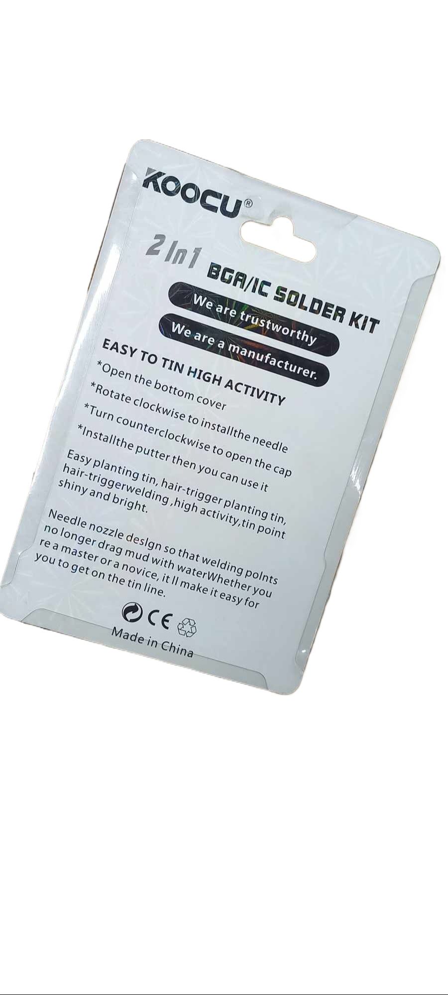 Picture of Koocu 2 in 1 BGA/IC Solder Kit 138C Flax Paste 5cc + Solder Paste sn42bi58 25g 2 In 1 Solder Kit Set