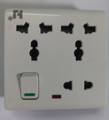 Picture of 8 Pin Combined Switch Board Power Switch 3Pin 2Pin Combined Socket 250V 16A 8 Pin Combined Socket  Wall Socket Gang Switch  Socket For IPS UPS Stabilizer Computer Refrigerator