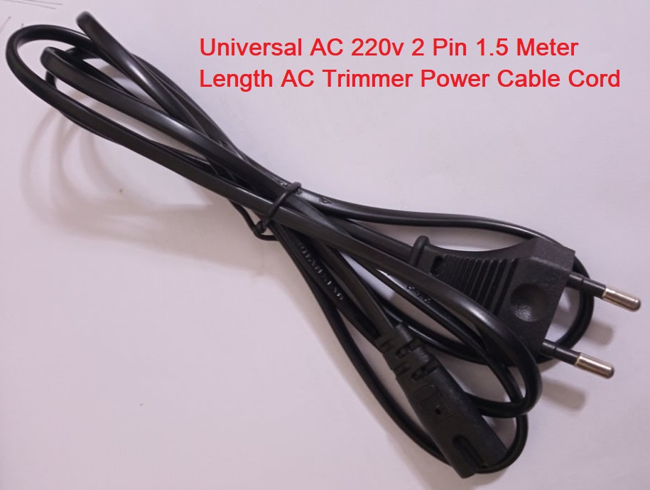 Picture of 1.5 METER Length TRIMMER CABLE AC 220V 2 Pin 1.5M AC Cord Power Cable For Trimmer Charger Cable Charging Cable For Trimmer Camera Printer Power Adapters LED Light DIY