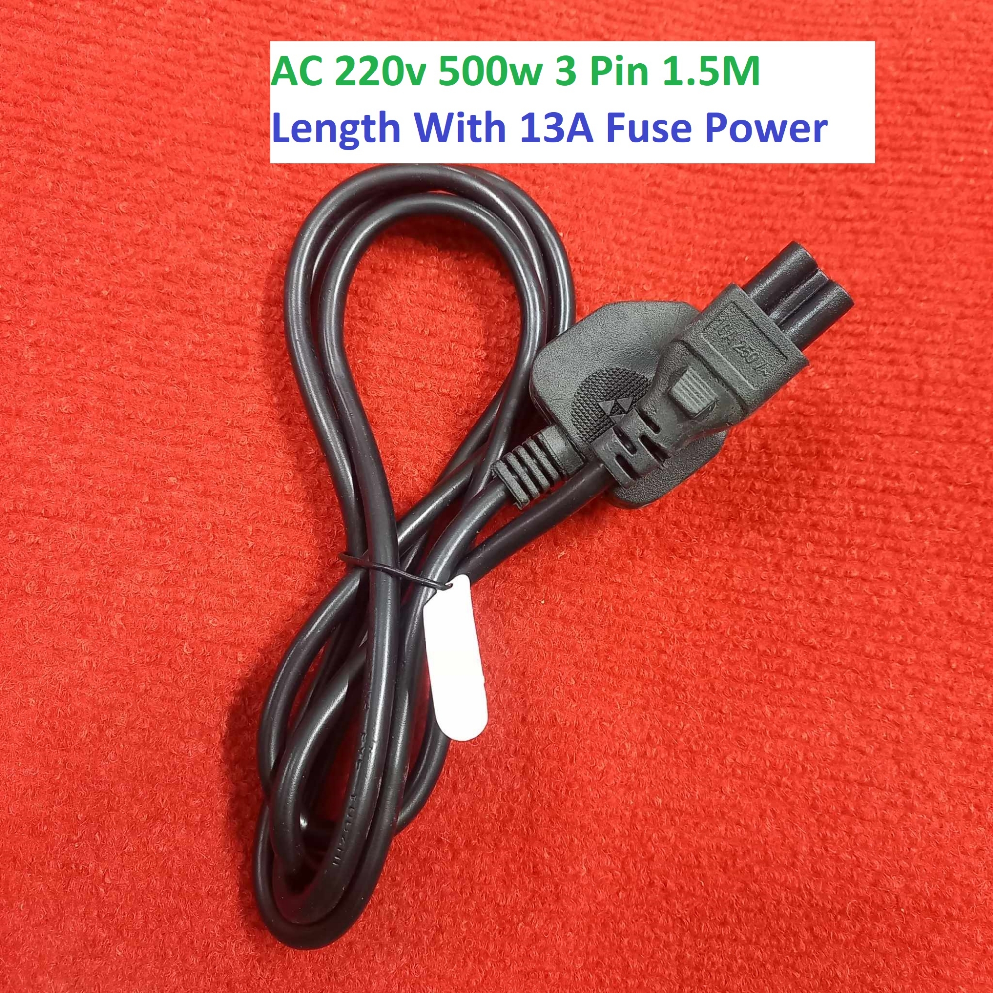 Picture of Power Cable AC 220v 500w 3 Pin 1.5M Length With 13A Fuse Power Cord Cables