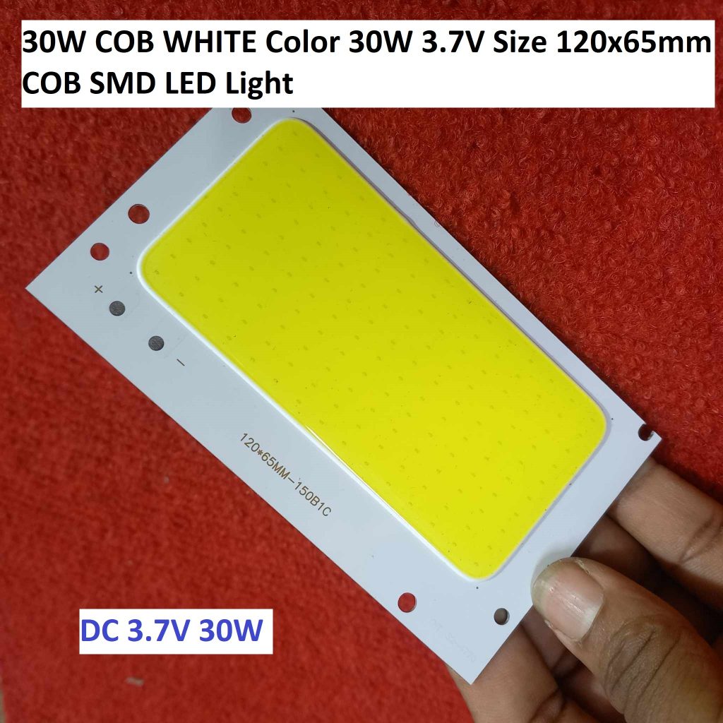 Picture of 30W COB WHITE Color 30W 3.7V Size 120x65mm COB SMD LED Light Chip White COB LED Light Bulbs