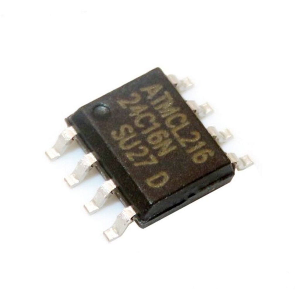 Picture of 3Pcs - SMD 24C16P 24C16 Serial CMOS EEPROM 16K Bit 2Kx8 Serial CMOS EEPROM Memory IC SMD-8 Package I2C Bus IC