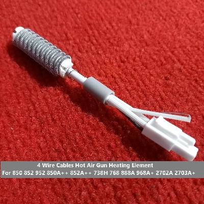 Picture of 850 852 952 Ceramic Heating Element Heater Coil 4 Wire Cables Hot Air Gun Heating Element For 850A++ 852A++ 738H 768 888A 968A+ 2702A 2703A+ Air Gun SMD Re130work Soldering Station