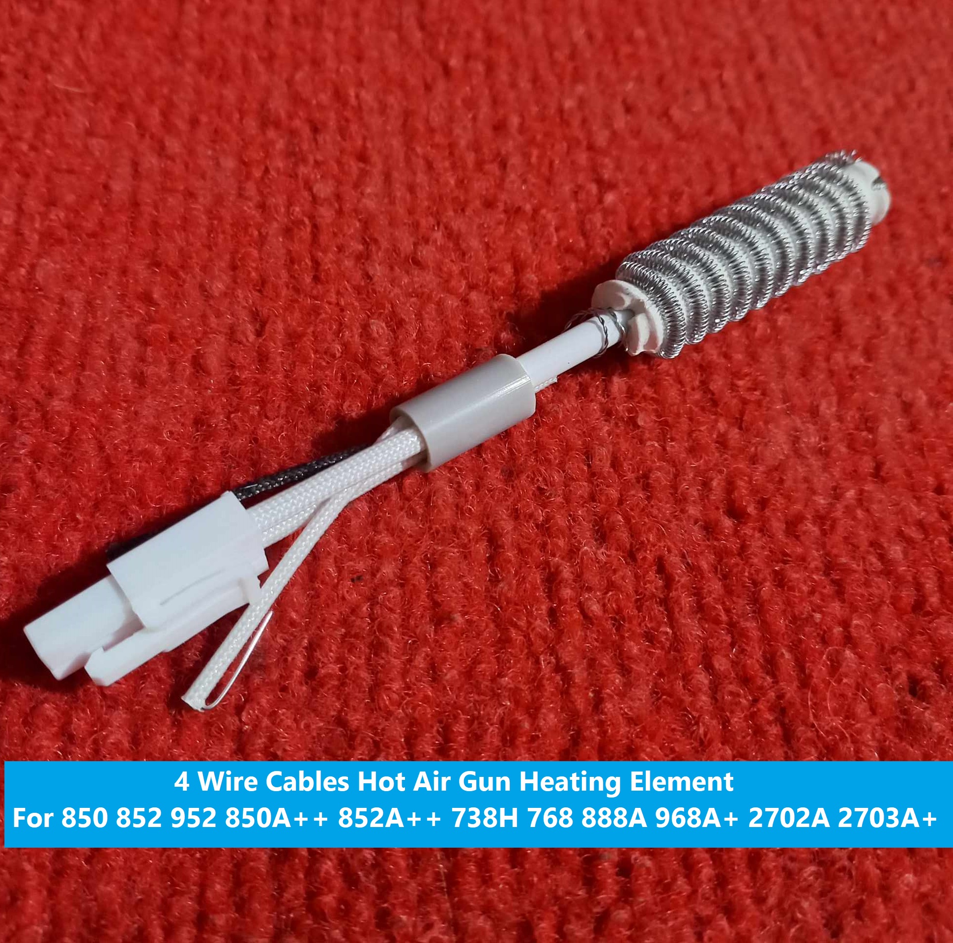 Picture of 850 852 952 Ceramic Heating Element Heater Coil 4 Wire Cables Hot Air Gun Heating Element For 850A++ 852A++ 738H 768 888A 968A+ 2702A 2703A+ Air Gun SMD Re130work Soldering Station