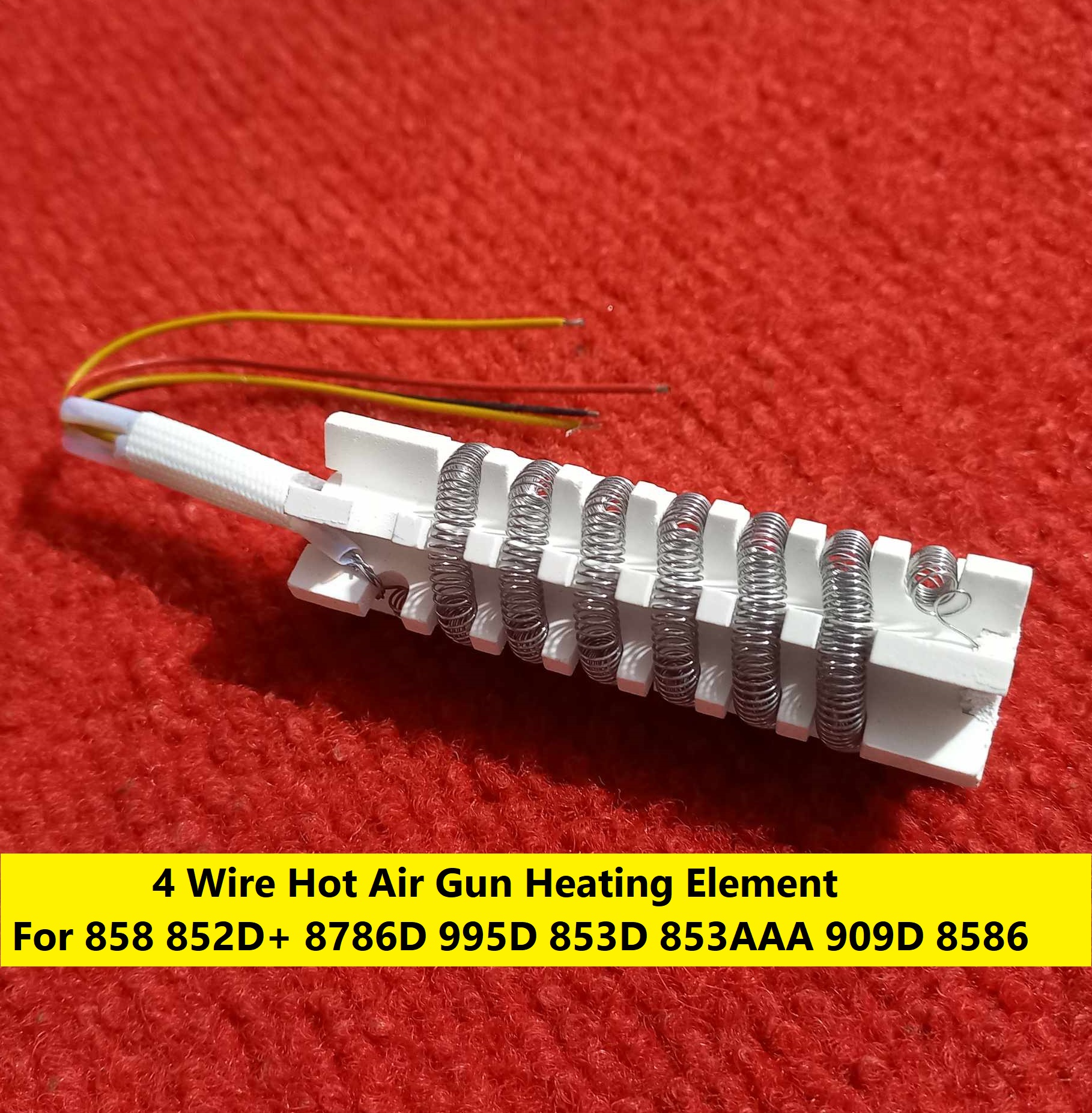 Picture of 878D+ 858D Ceramic Heating Element Heater Coil 4 Wire Cables Hot Air Gun Heating Element 858 852D+ 8786D 995D 853D 853AAA 909D 8586 BGA Air Gun SMD Rework Soldering Station