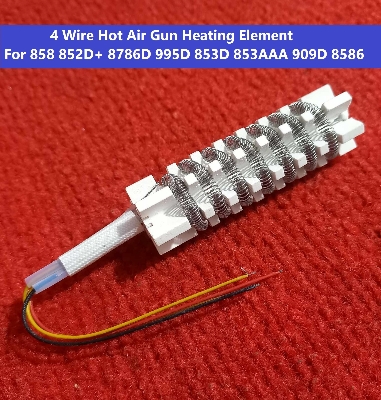Picture of 878D+ 858D Ceramic Heating Element Heater Coil 4 Wire Cables Hot Air Gun Heating Element 858 852D+ 8786D 995D 853D 853AAA 909D 8586 BGA Air Gun SMD Rework Soldering Station