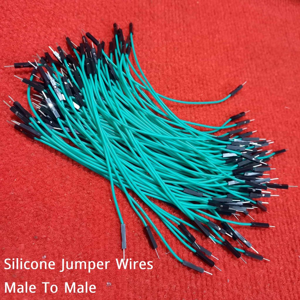 Picture of 10Pcs - Silicone Jumper Wires Male To Male Ribbon Set Connecting Wire 17.5cm Breadboard Friendly Arduino Raspberry PI Electronics Projects Prototyping DIY