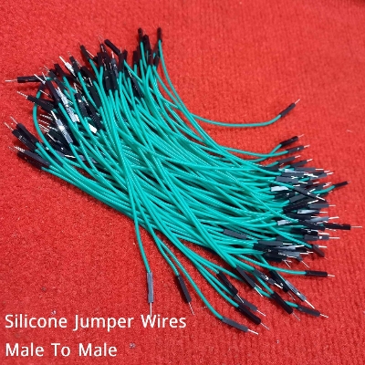 Picture of 10Pcs - Silicone Jumper Wires Male To Male Ribbon Set Connecting Wire 17.5cm Breadboard Friendly Arduino Raspberry PI Electronics Projects Prototyping DIY