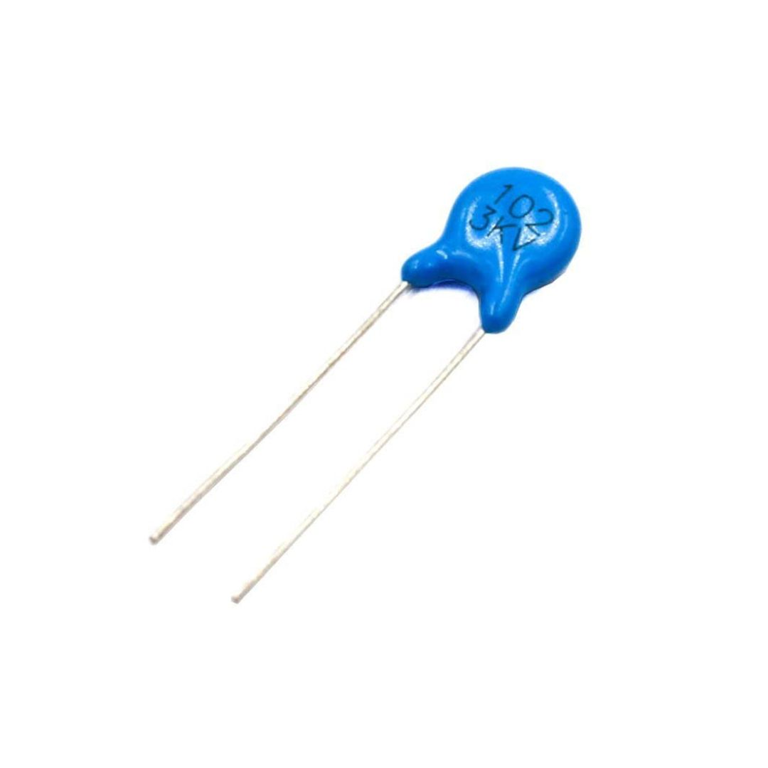 Picture of 5Pcs - MOV 102 3KV 3000V Metal Oxide Varistor 1000pF 1nF ZOV Metal Oxide Veristor 3KV 2 Pin Leads Power Resistor