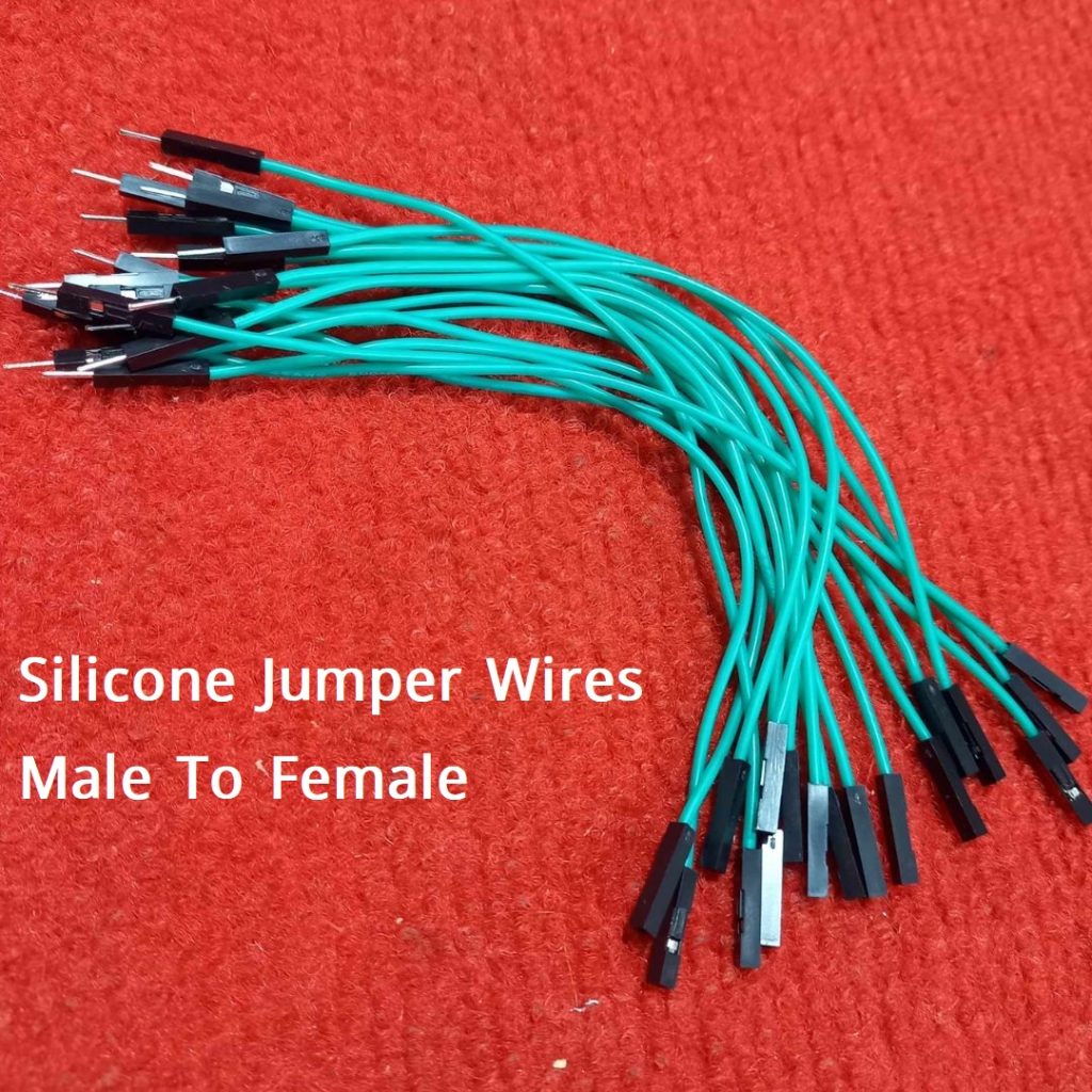 Picture of 10Pcs - Silicone Jumper Wires Male To Female Ribbon Set Connecting Wire 17.5cm Breadboard Friendly Arduino Raspberry PI Electronics Projects Prototyping DIY