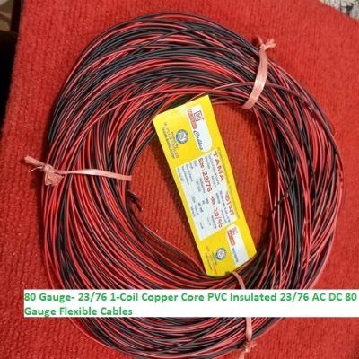 Picture of 80 Gauge- 23/76 1-Coil Copper Core PVC Insulated 23/76 AC DC 80 Gauge Flexible Cables 80 Gauge Copper Core Wires For Electrical AC DC Power Supply LED Light SolarC Power Supply LED Light Solar