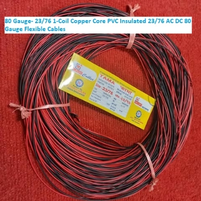 Picture of 80 Gauge- 23/76 1-Coil Copper Core PVC Insulated 23/76 AC DC 80 Gauge Flexible Cables 80 Gauge Copper Core Wires For Electrical AC DC Power Supply LED Light SolarC Power Supply LED Light Solar