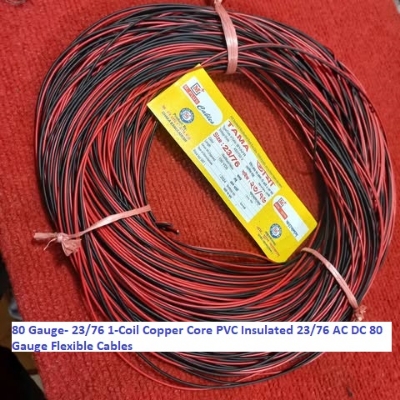 Picture of 80 Gauge- 23/76 1-Coil Copper Core PVC Insulated 23/76 AC DC 80 Gauge Flexible Cables 80 Gauge Copper Core Wires For Electrical AC DC Power Supply LED Light SolarC Power Supply LED Light Solar