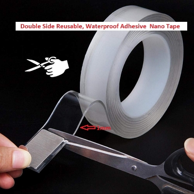 Picture of 18mm Width 1mm Thickness Clear Nano Double Side Reusable, Waterproof Adhesive Tape 3M- Nano tape