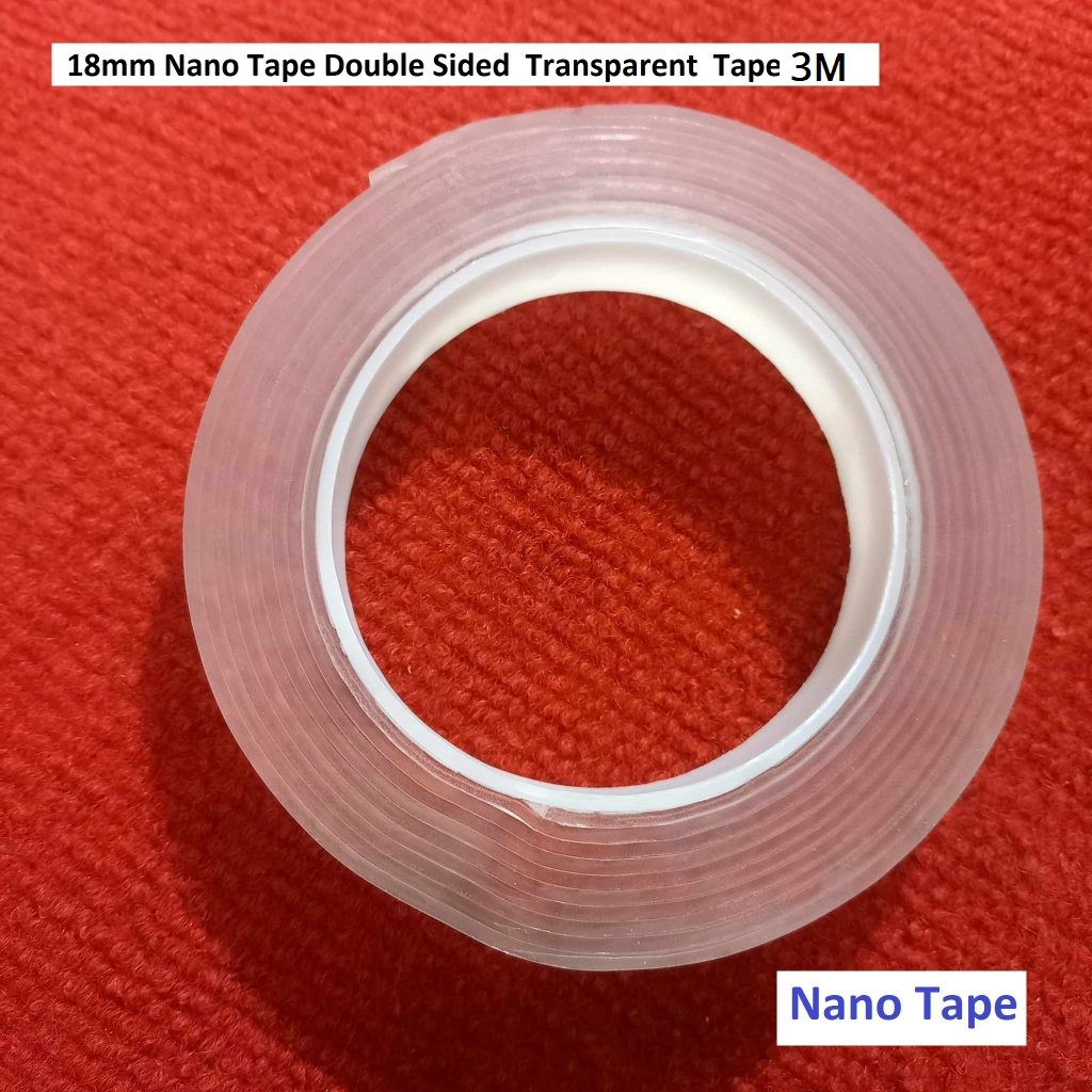 Picture of 18mm Width 1mm Thickness Clear Nano Double Side Reusable, Waterproof Adhesive Tape 3M- Nano tape