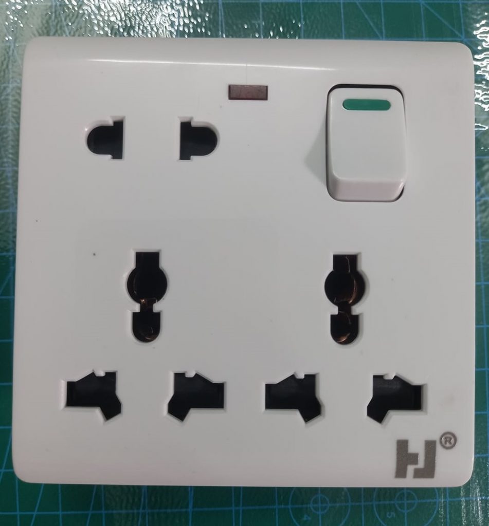 Picture of 8 Pin Combined Switch Board Power Switch 3Pin 2Pin Combined Socket 250V 16A 8 Pin Combined Socket  Wall Socket Gang Switch  Socket For IPS UPS Stabilizer Computer Refrigerator