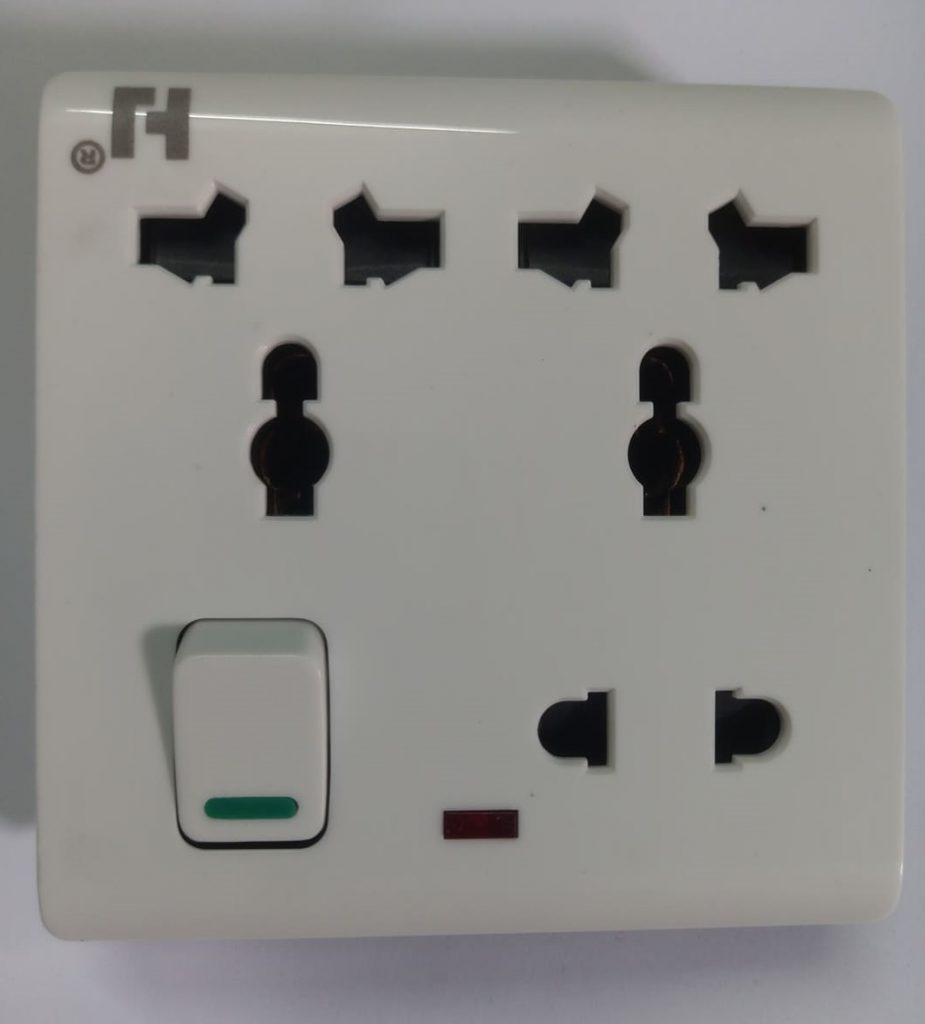 Picture of 8 Pin Combined Switch Board Power Switch 3Pin 2Pin Combined Socket 250V 16A 8 Pin Combined Socket  Wall Socket Gang Switch  Socket For IPS UPS Stabilizer Computer Refrigerator