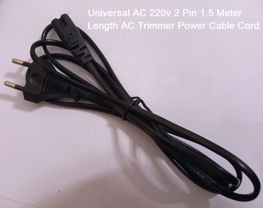 Picture of 1.5 METER Length TRIMMER CABLE AC 220V 2 Pin 1.5M AC Cord Power Cable For Trimmer Charger Cable Charging Cable For Trimmer Camera Printer Power Adapters LED Light DIY