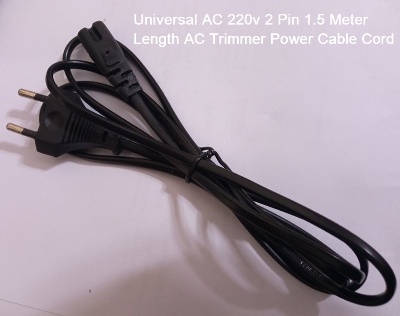 Picture of 1.5 METER Length TRIMMER CABLE AC 220V 2 Pin 1.5M AC Cord Power Cable For Trimmer Charger Cable Charging Cable For Trimmer Camera Printer Power Adapters LED Light DIY