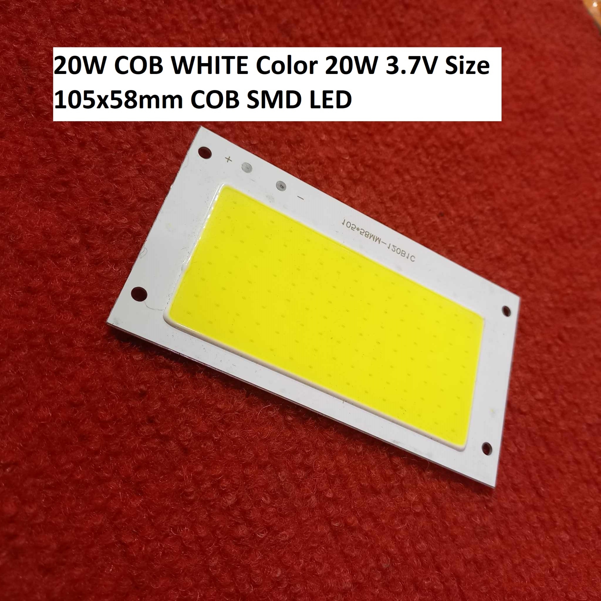 Picture of 3.7V 20W COB WHITE Color 20W 3.7V Size 105x58mm COB SMD LED Light White COB LED Light Bulbs