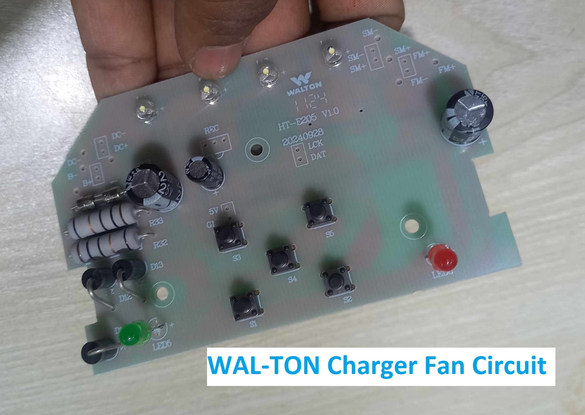 Picture of WAL-TON Charger Fan Circuit HT E205 AC DC Fan Circuit Charger Circuit Charging Control Fan  Rechargeable Fan Circuit For Wal-ton