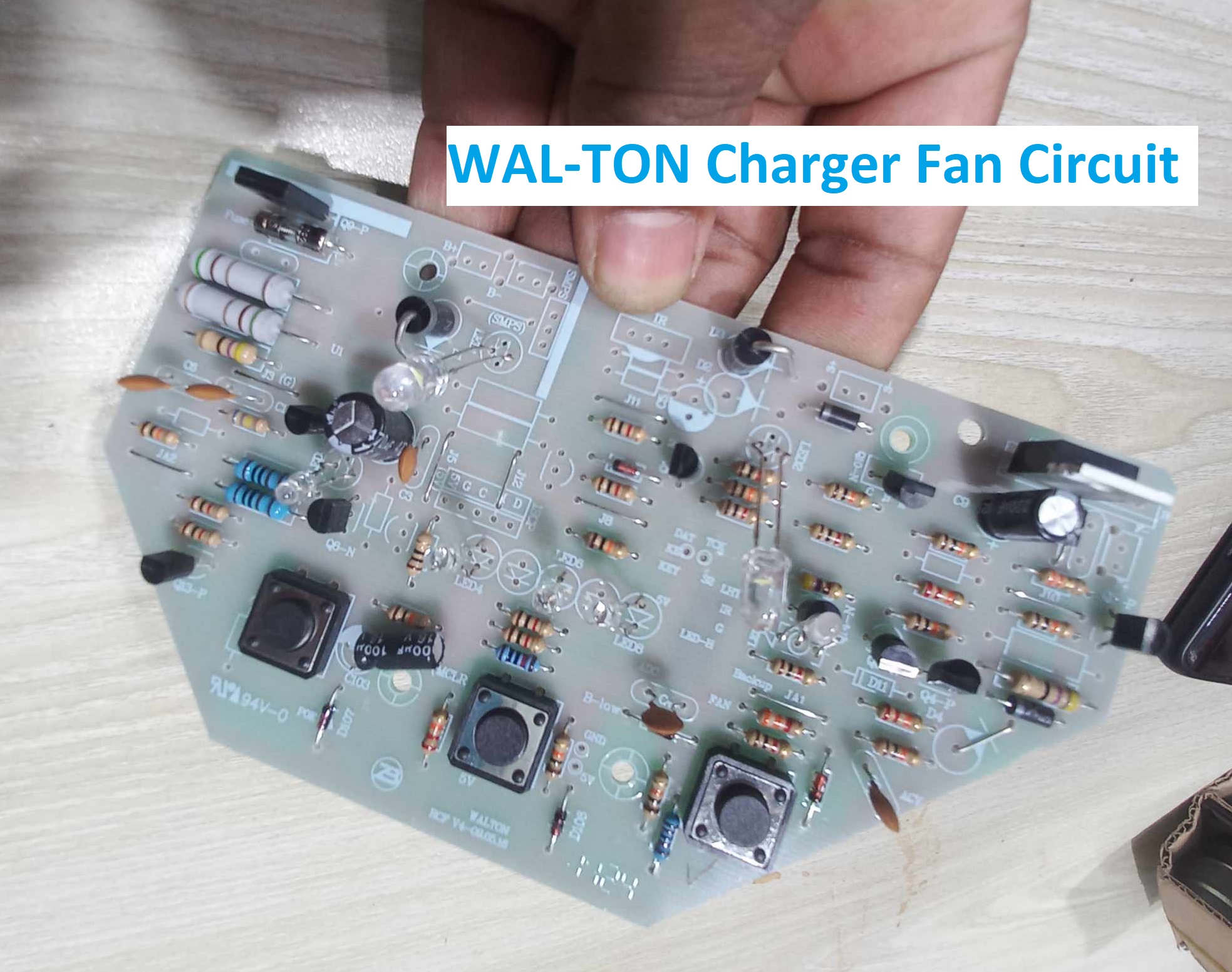 Picture of WAL-TON Charger Fan Circuit AC DC Rechargeable Fan Circuit For Wal-ton AC DC Charging Circuit Board