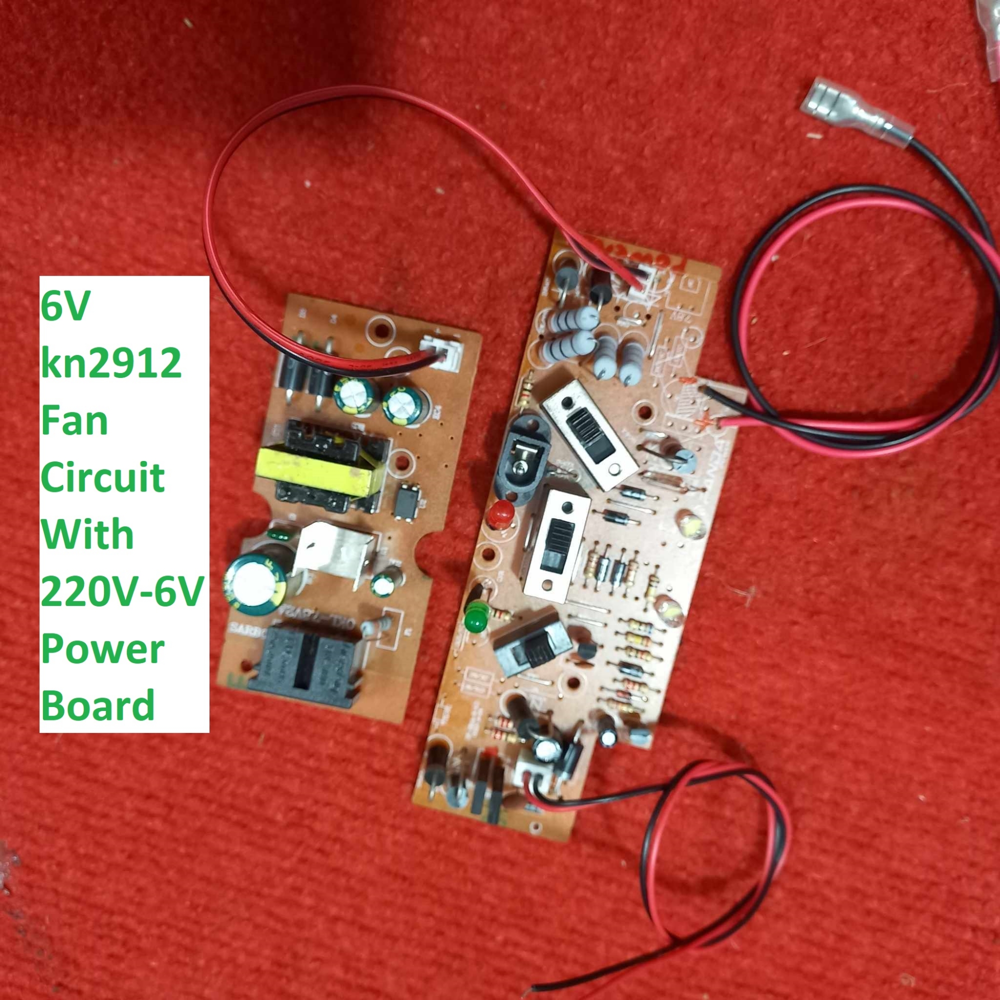 Picture of KN-2912  Charger FAN Circuit With Power Board DC 6V Light Fan Charger Circuit Charging Control Fan Circuit Board For AC DC Charger Fans