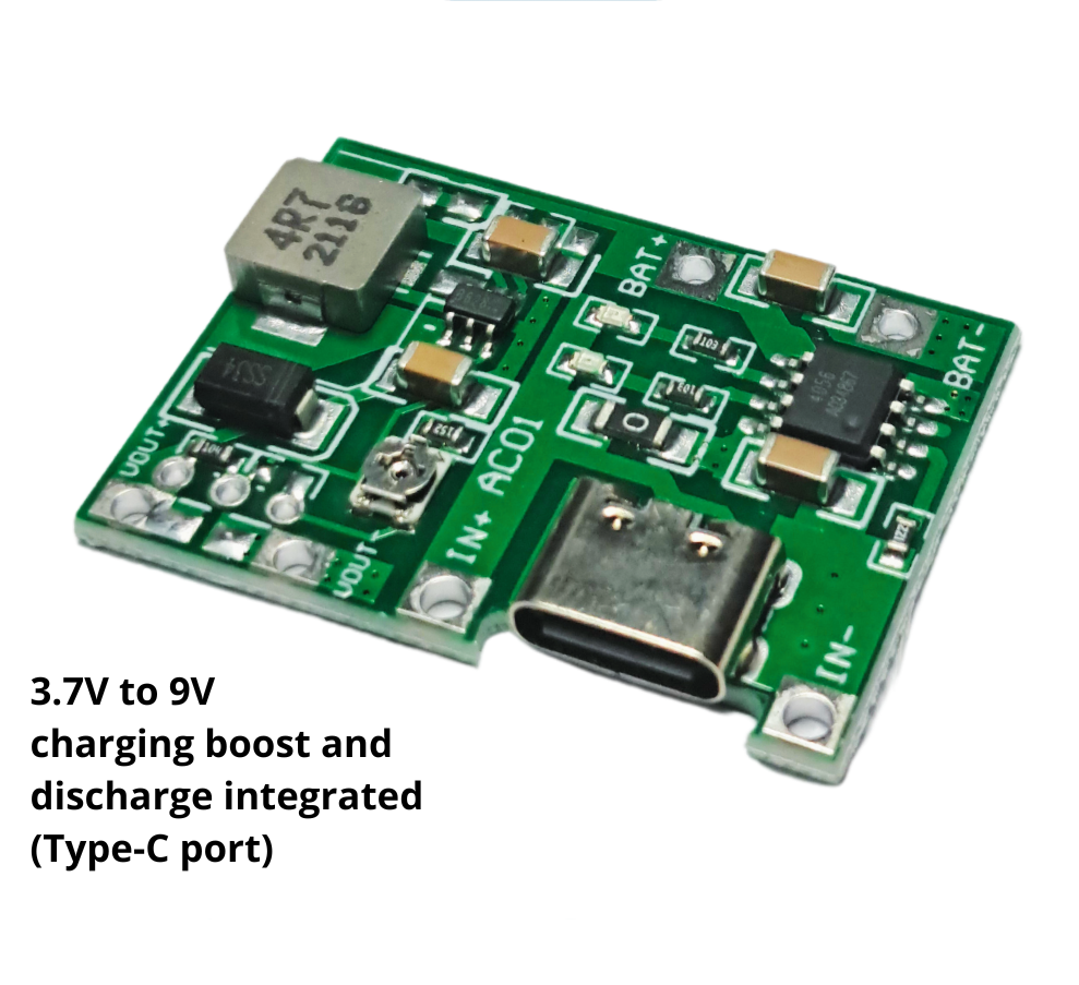 Picture of Type C J5019 HW-357 Boost Module DC DC  Type C Step Up  3.7-9V 1A Boost Converter Adapters 3.7V 18650 AAA AA Battery Charger TP4056 