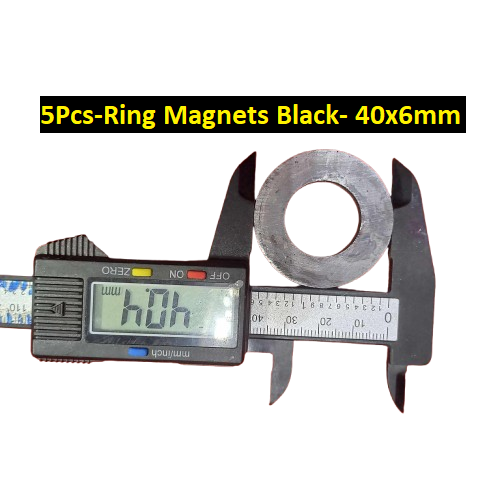 Picture of 5Pcs-Ring Magnets Black- 40x6mm  Magnets Multipurpose Permanent Round Ring Magnet Permanent Magnet