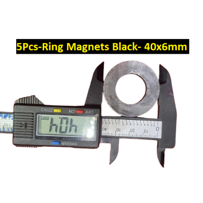 Picture of 5Pcs-Ring Magnets Black- 40x6mm  Magnets Multipurpose Permanent Round Ring Magnet Permanent Magnet
