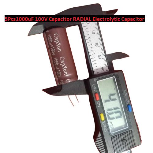 Picture of 5Pcs 1000uF 100V Capacitor RADIAL Electrolytic Capacitor 1000uF Capacitor 100V 1000uF Radial Polarized Aluminum Electrolytic Capacitors 2 Pin Leads