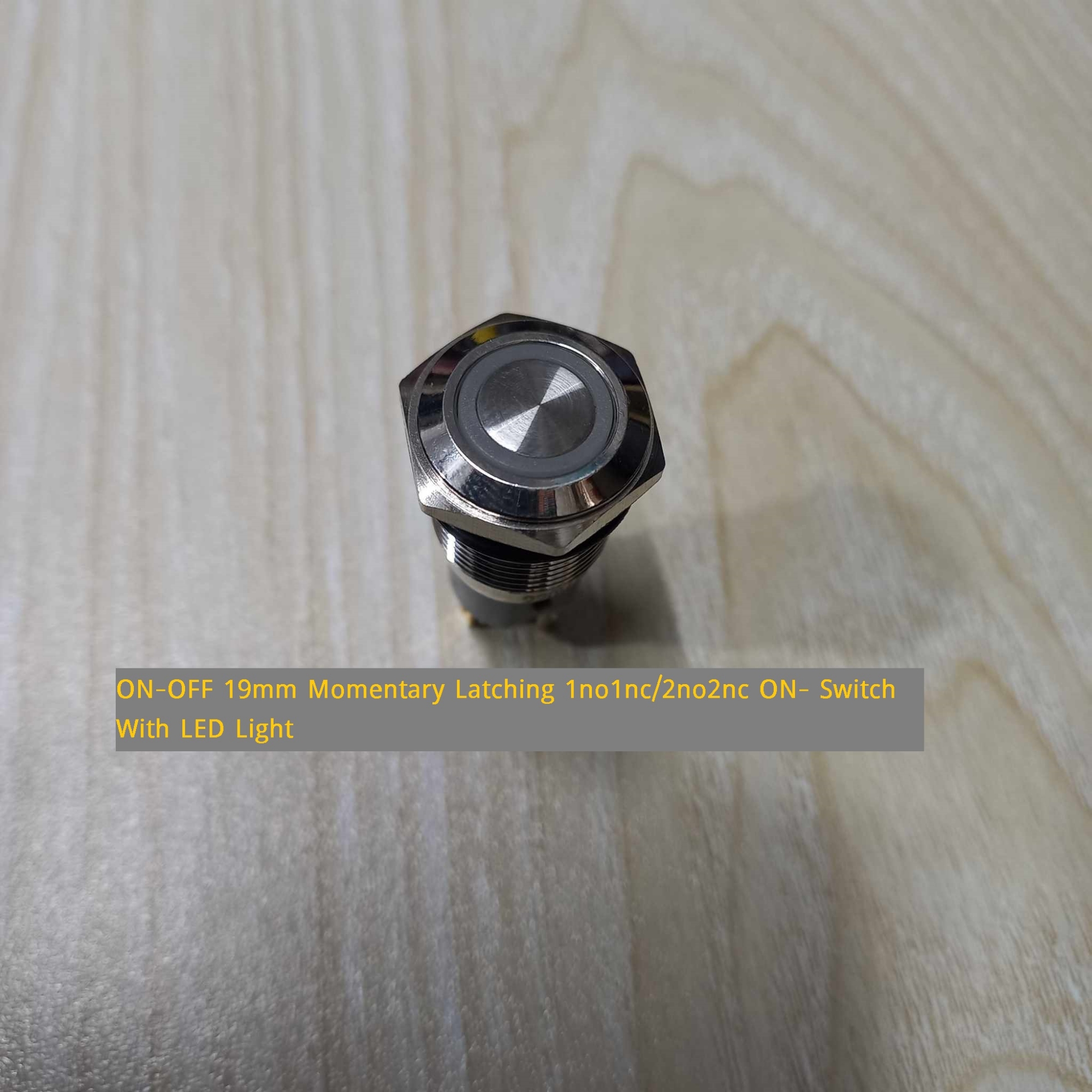 Picture of 19mm Momentary Latching 1no1nc/2no2nc ON-OFF / Self-Lock  Switch With LED Light SPDT 5A 250VAC 5Pin Terminal Waterproof Self- Lock  Switch For Left