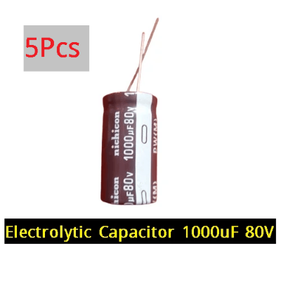 Picture of 5Pcs- Electrolytic Capacitor 1000uF 80V Radial Polarized Aluminum Electrolytic Capacitor